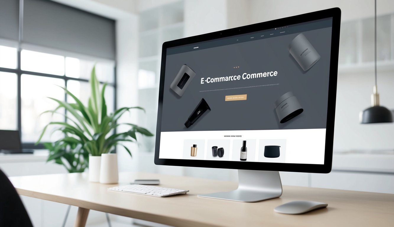 A computer screen displaying a sleek and modern e-commerce website, with clear product images and a user-friendly interface